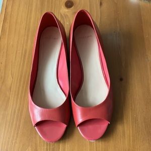 Cole Haan Peep Toe Low Platform Flats